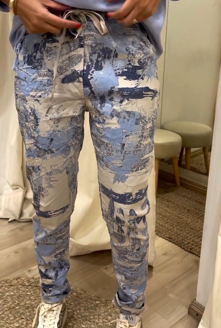 Women's Casual Abstract Print Slim Fit Skinny Pants