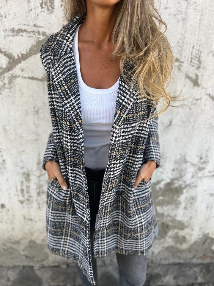 Casual Lapel Plaid Blazer