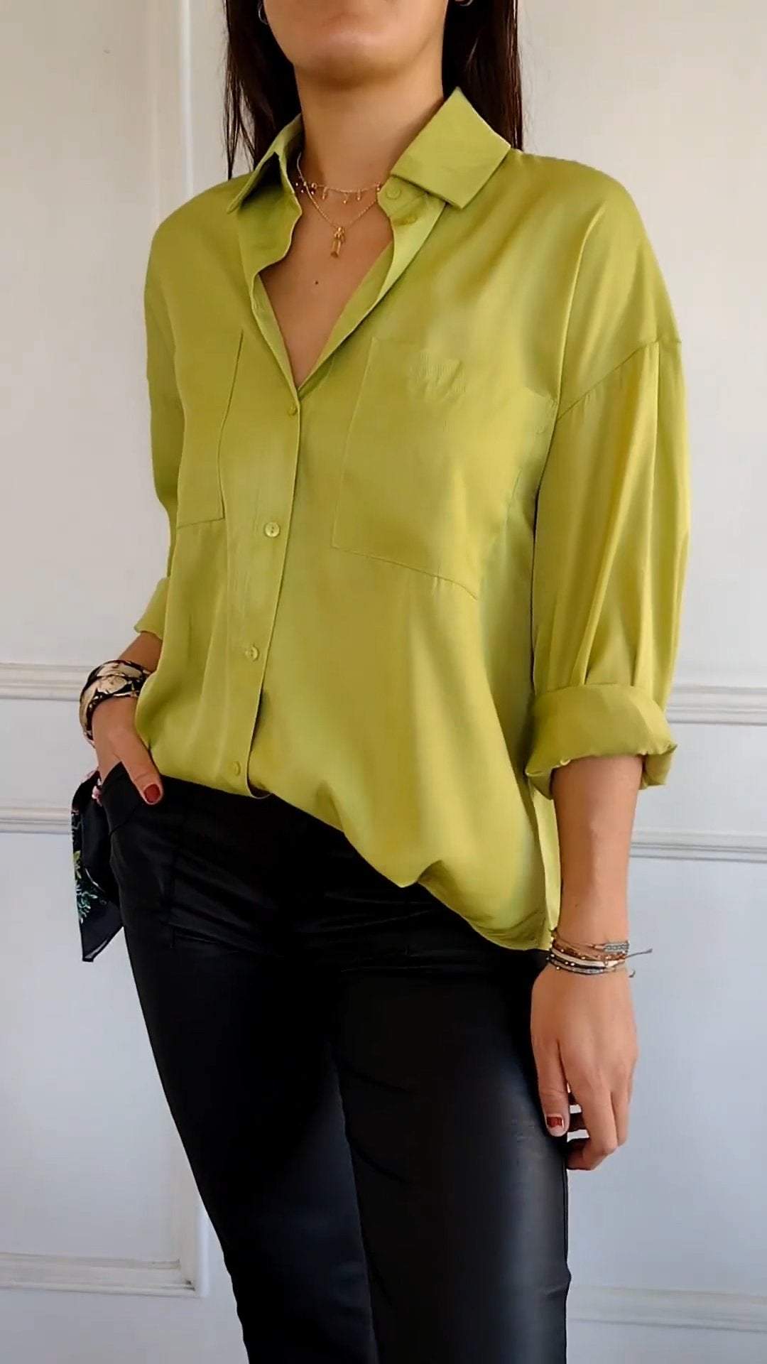 Women's Lapel Long Sleeve Casual Shirt