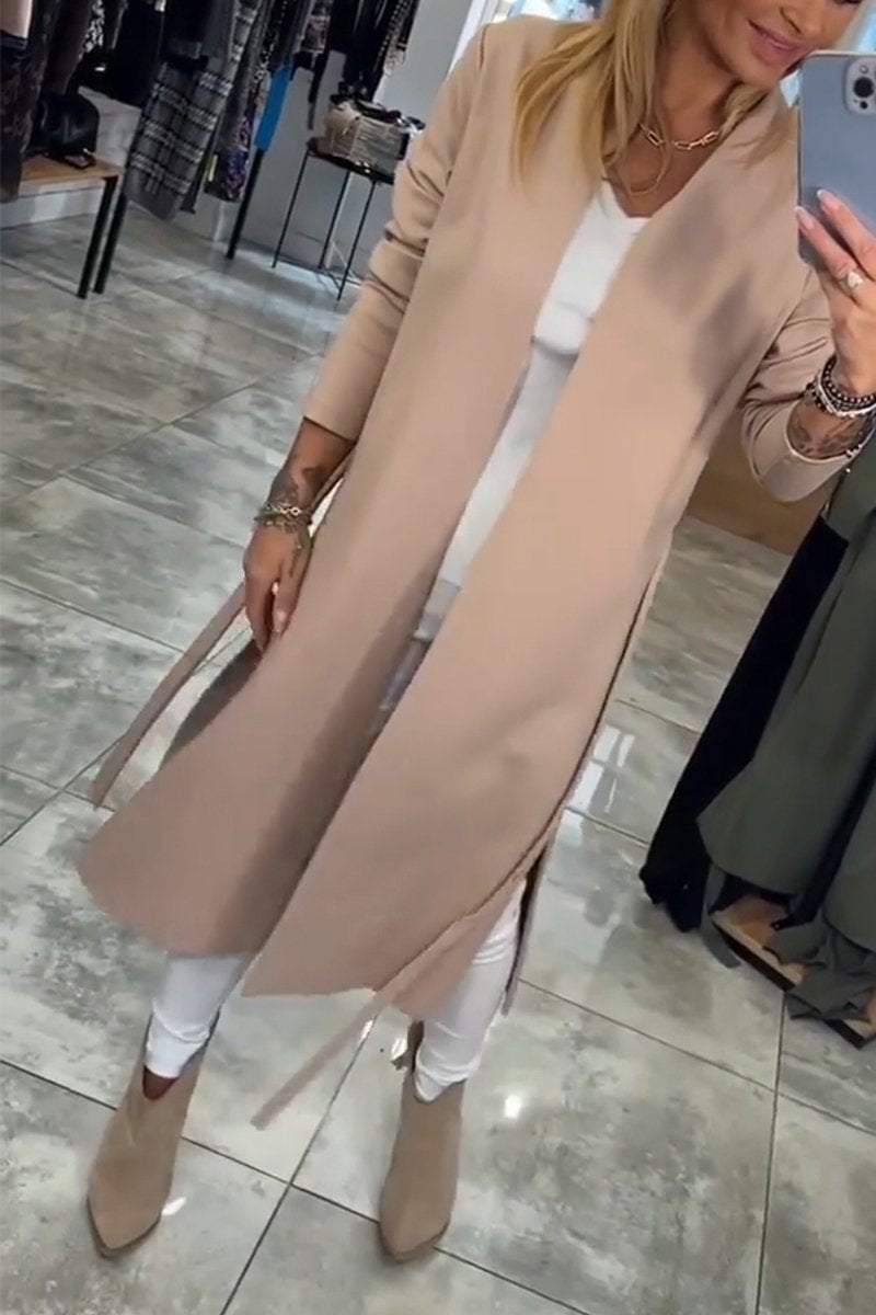 Women's Casual V-neck Long Sleeve Coat