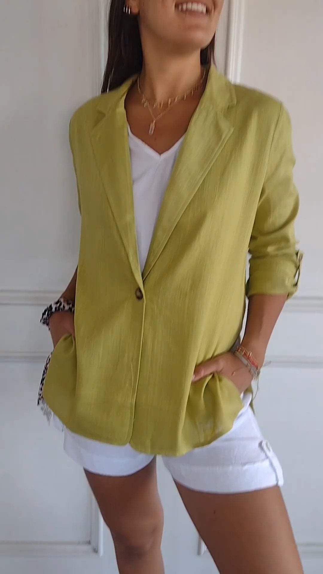 Casual Lapel Mid-sleeve Jacket