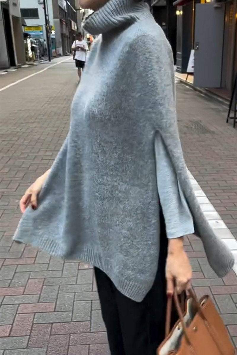 Women's Casual Turtleneck Cape Sweater