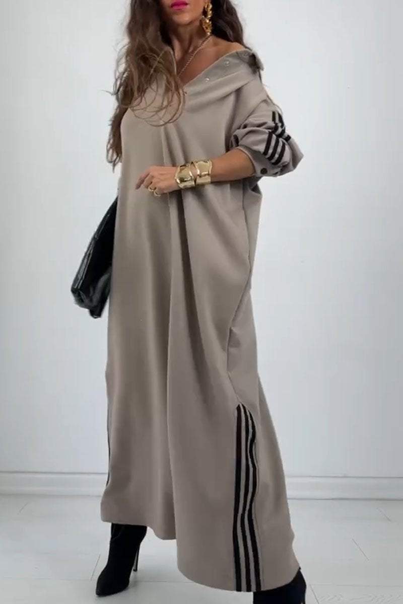 Women's Casual Striped Button-down Dress