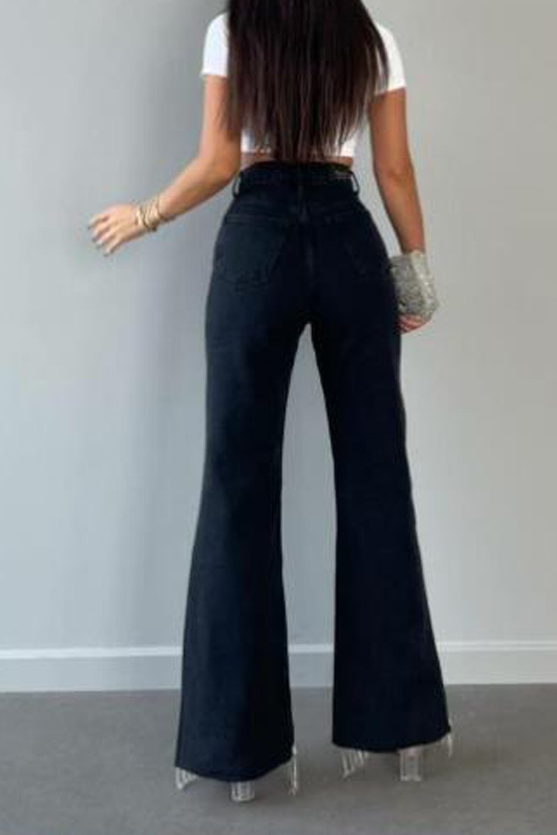 Women's fashionable tassel decorated jeans