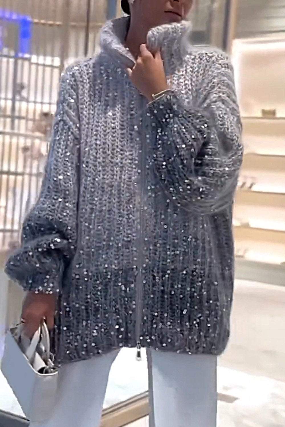 Women's Sparkling Sweater Cardigan