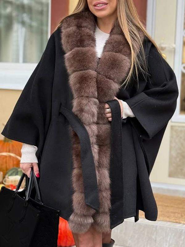 Women's Fur Patchwork Warm and Fashionable Coat