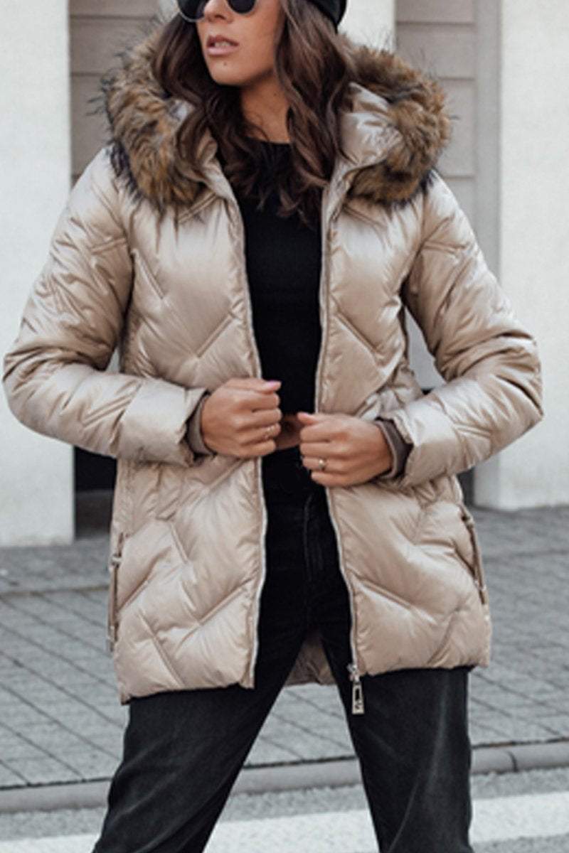 Women's Casual Hooded Zippered Thick Jacket