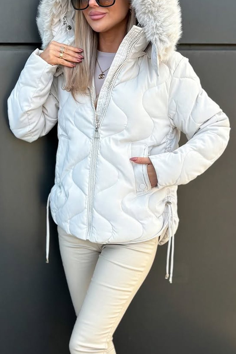 Women's Casual Warm Hooded Fur Collar Cotton Coat