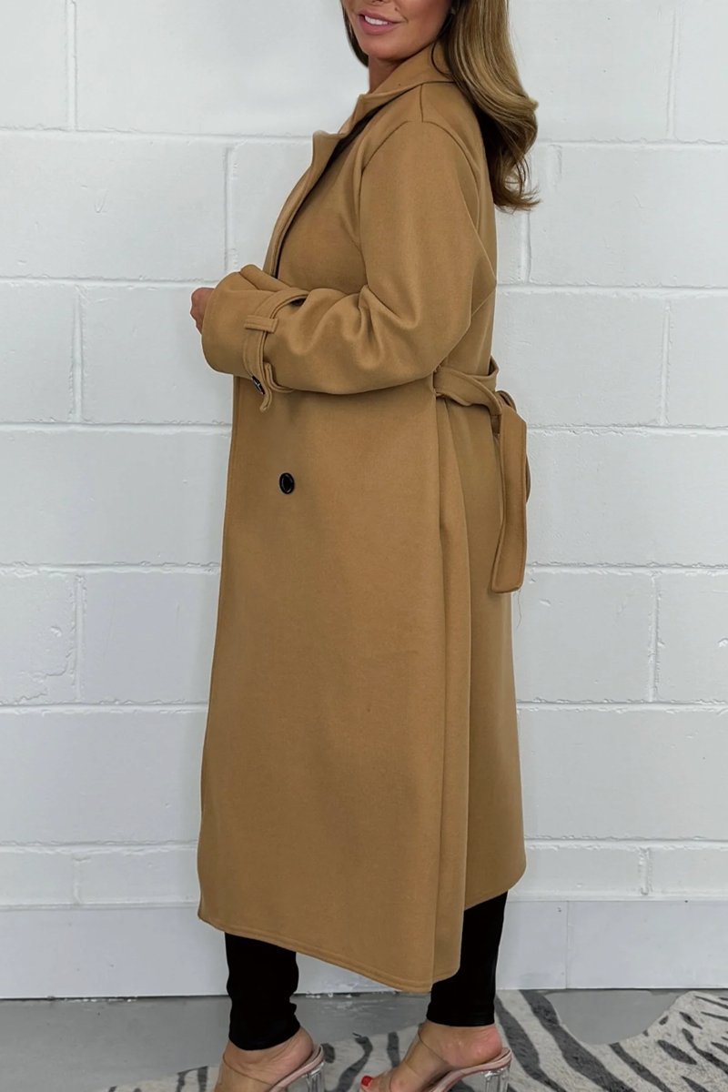 Women's Oversize Wool Look Belted Longline Coat