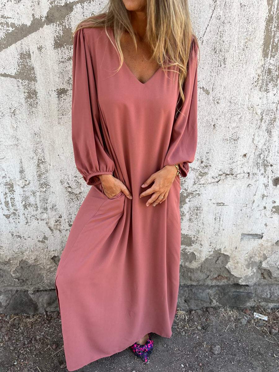 V-neck Long Dress