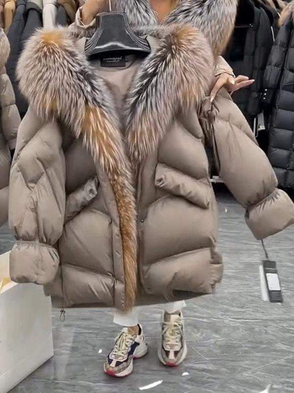 Women's Fur Collar Hooded Coat