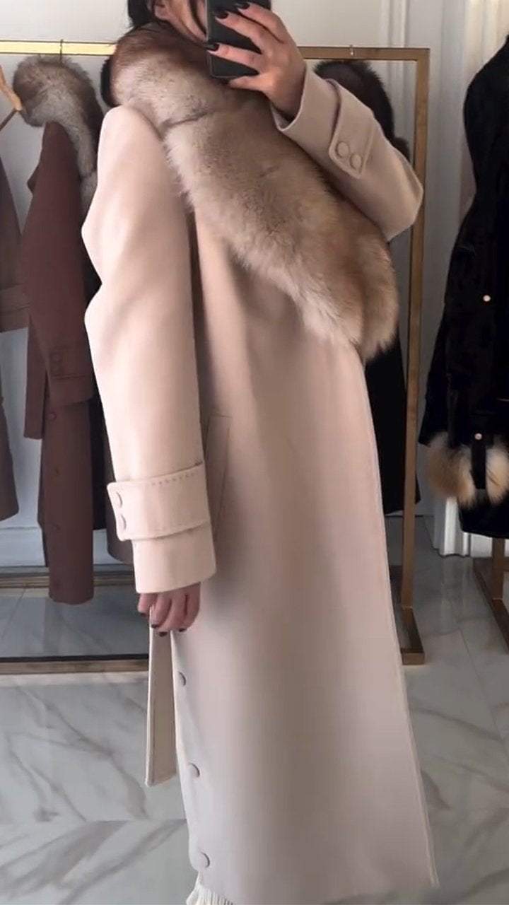 Women's Fur Lapel Long Casual Coat