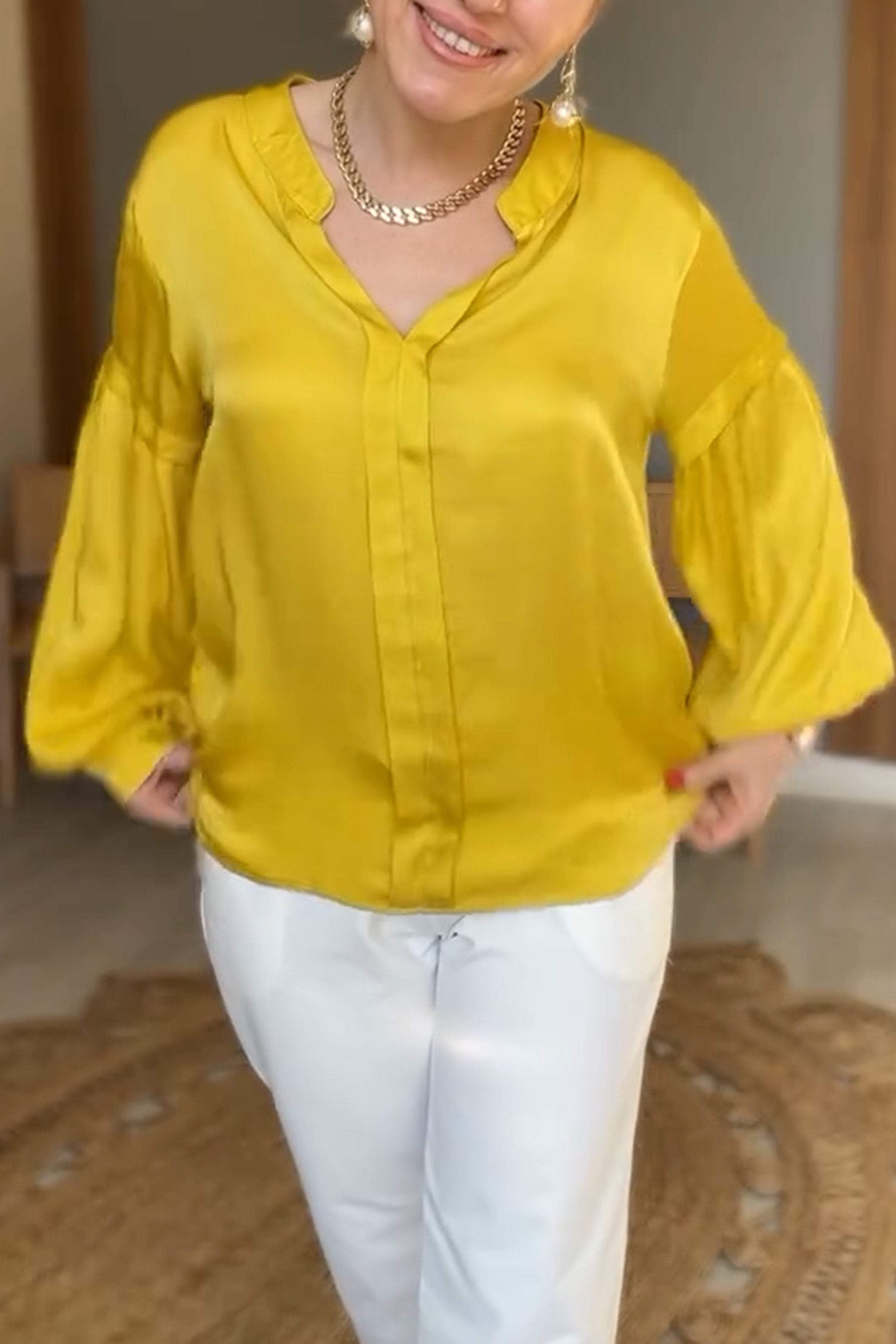 Casual Fashionable Satin Shirt