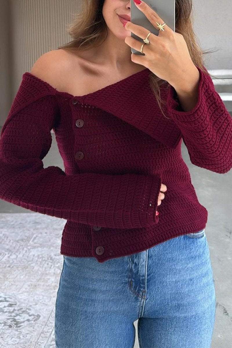 Women's Casual Off-shoulder Knitted Top