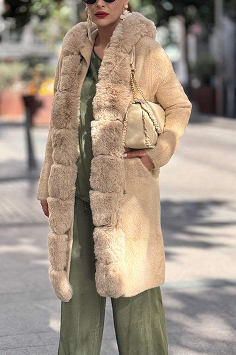 Women's Casual Solid Color Plush Coat