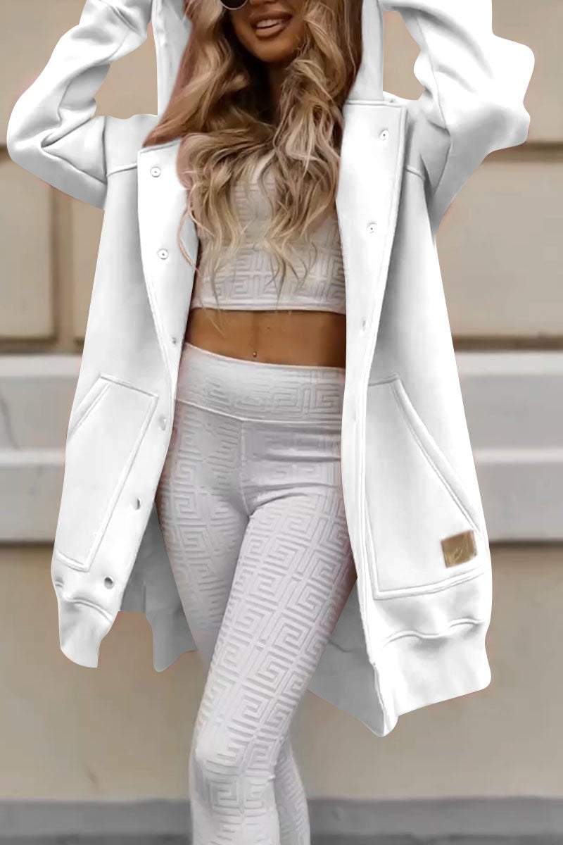 Casual Solid Color Long Sleeve Jacket