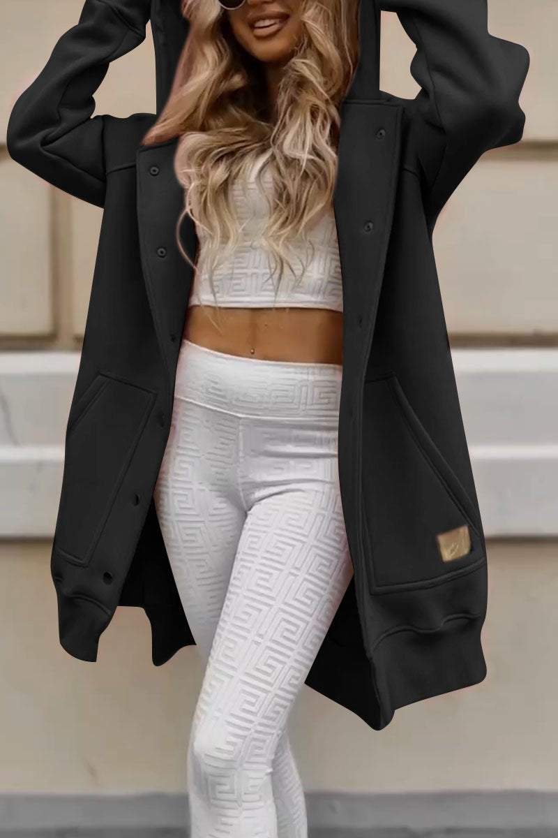 Casual Solid Color Long Sleeve Jacket