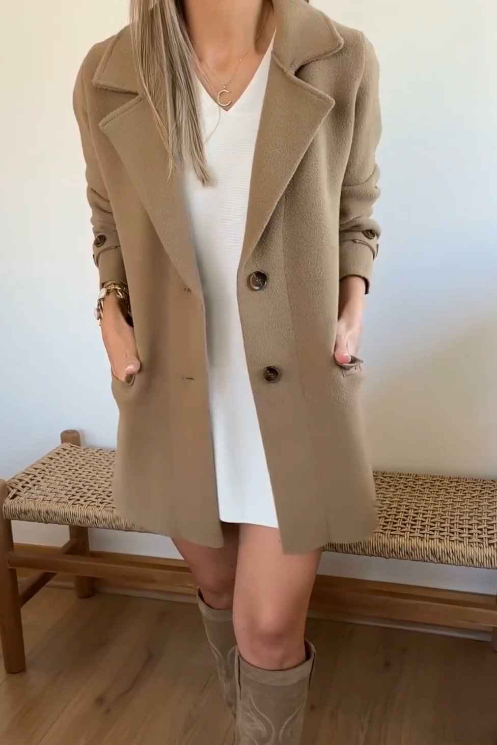 Women's Spring Casual Solid Color Lapel Suit Jacket