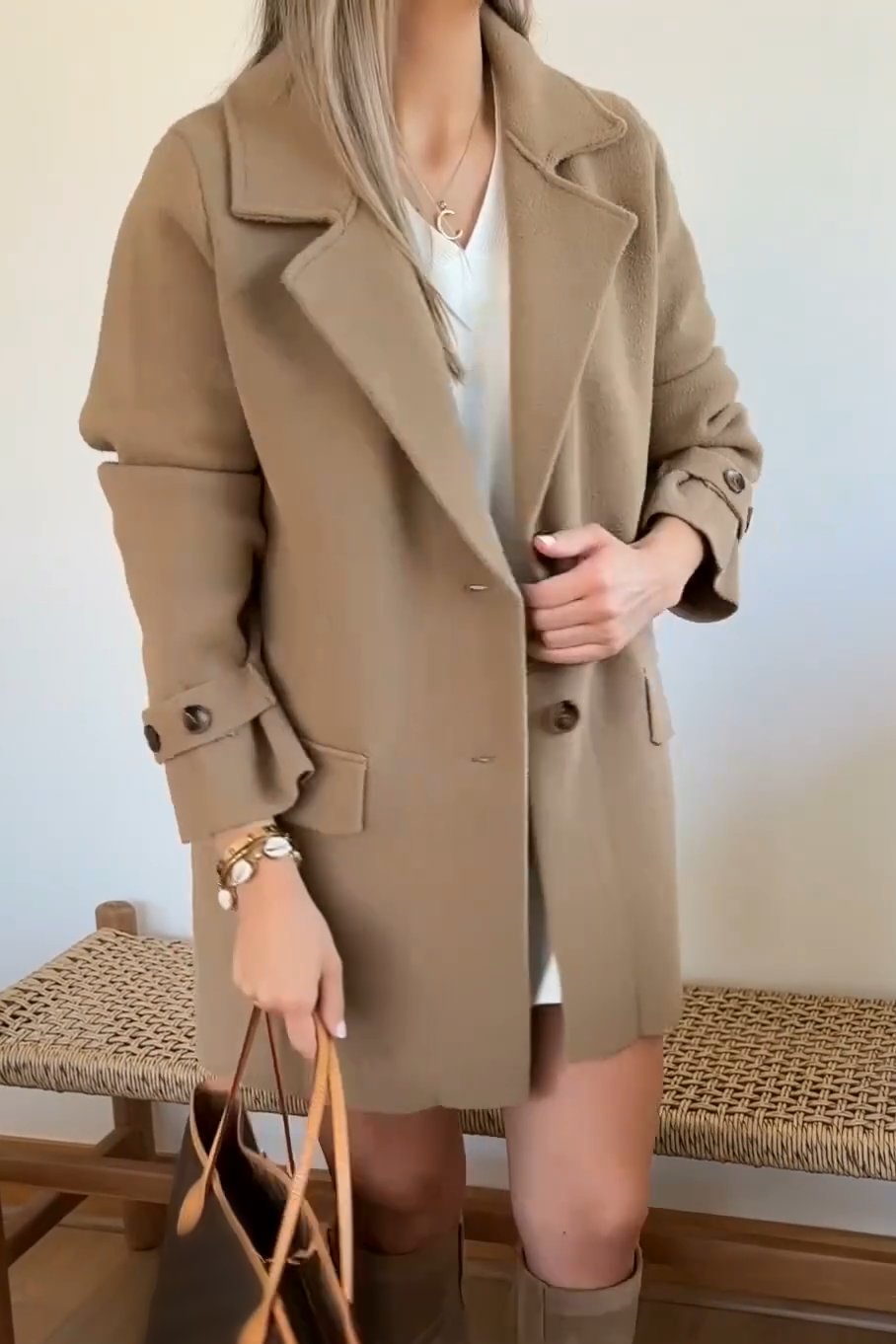 Women's Spring Casual Solid Color Lapel Suit Jacket